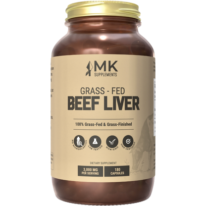 MK Supplements Beef Liver (Grass-Fed, Grass-Finished, Regenerative, Organic) Bottle