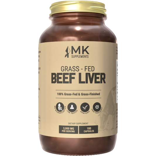 MK Supplements Beef Liver (Grass-Fed, Grass-Finished, Regenerative, Organic) Bottle