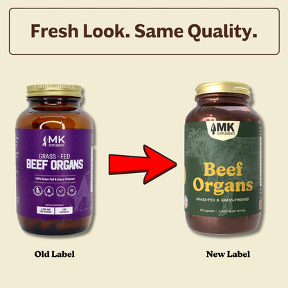 Grass-Fed Beef Organs (liofilizados, no desgrasados, no transgénico, 100% criados en pastos, suministro para 45 días)