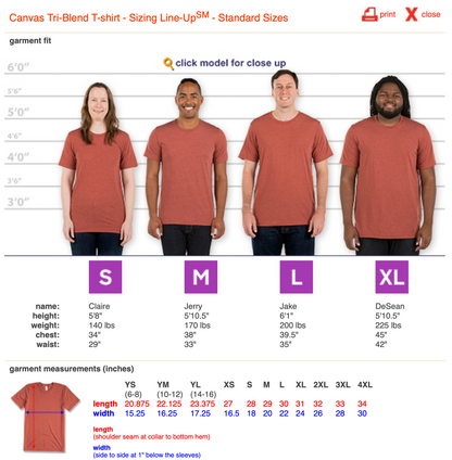 Michael Kummer "Spear" Logo Shirt Sizing Guide