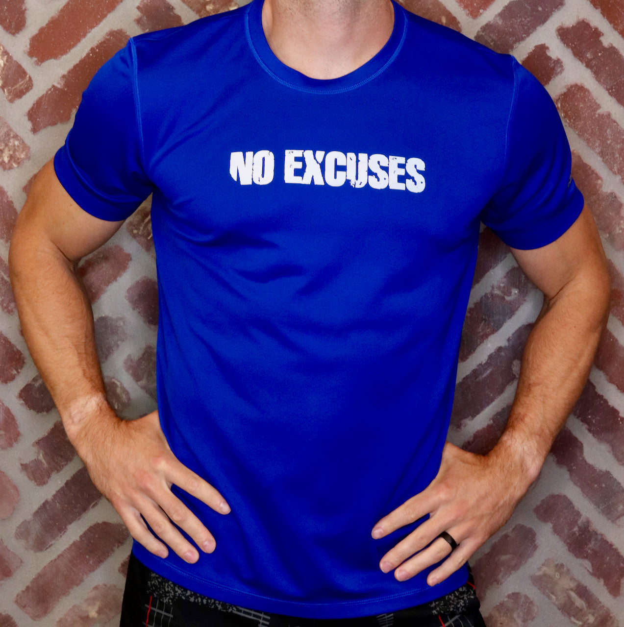 MK Supplements NO EXCUSES T-Shirt in Blue.